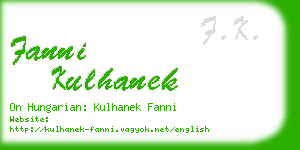 fanni kulhanek business card